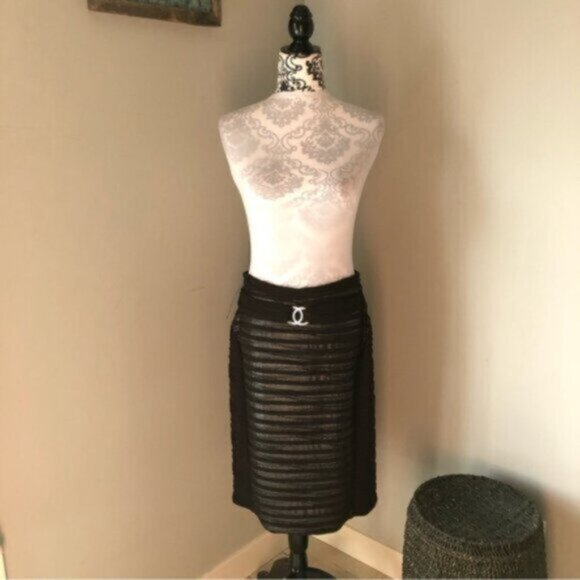 Michael Tyler Black metallic Pencil skirt Women’s Sz small - Picture 8 of 10
